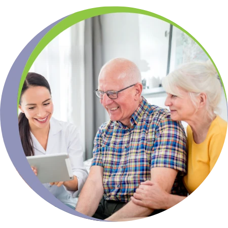 home nurse with senior couple