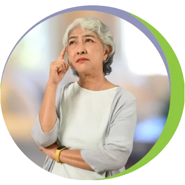 confused senior woman