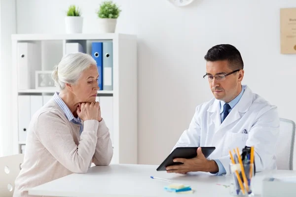 doctor qualifying senior woman for long term care insurance