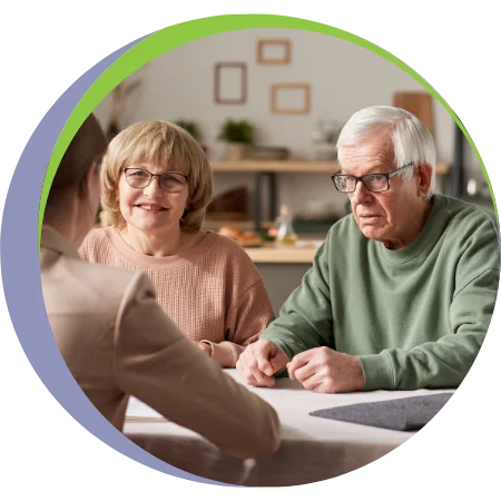 elder veteran speaking with benefits representative
